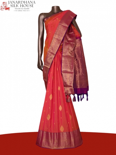 Traditional Contrast Wedding South Silk Saree